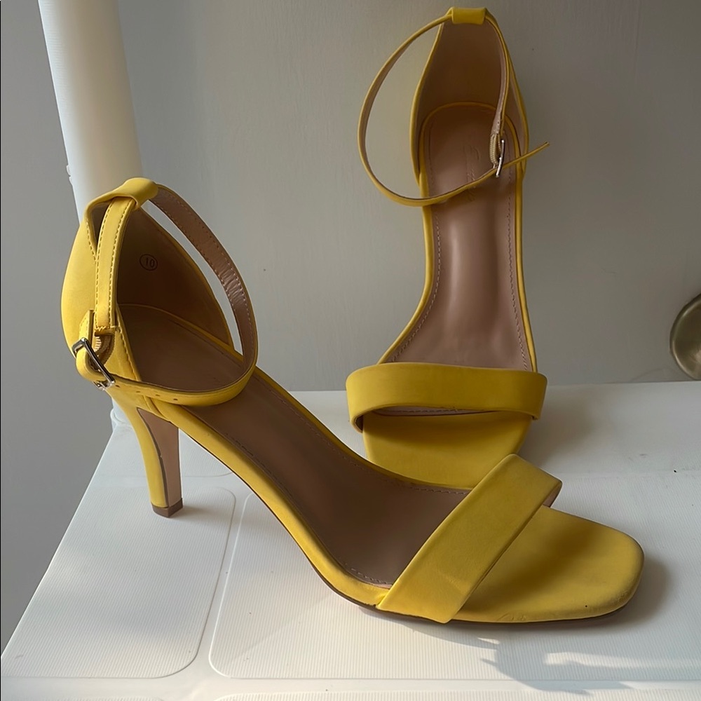 Yellow Strap Heels